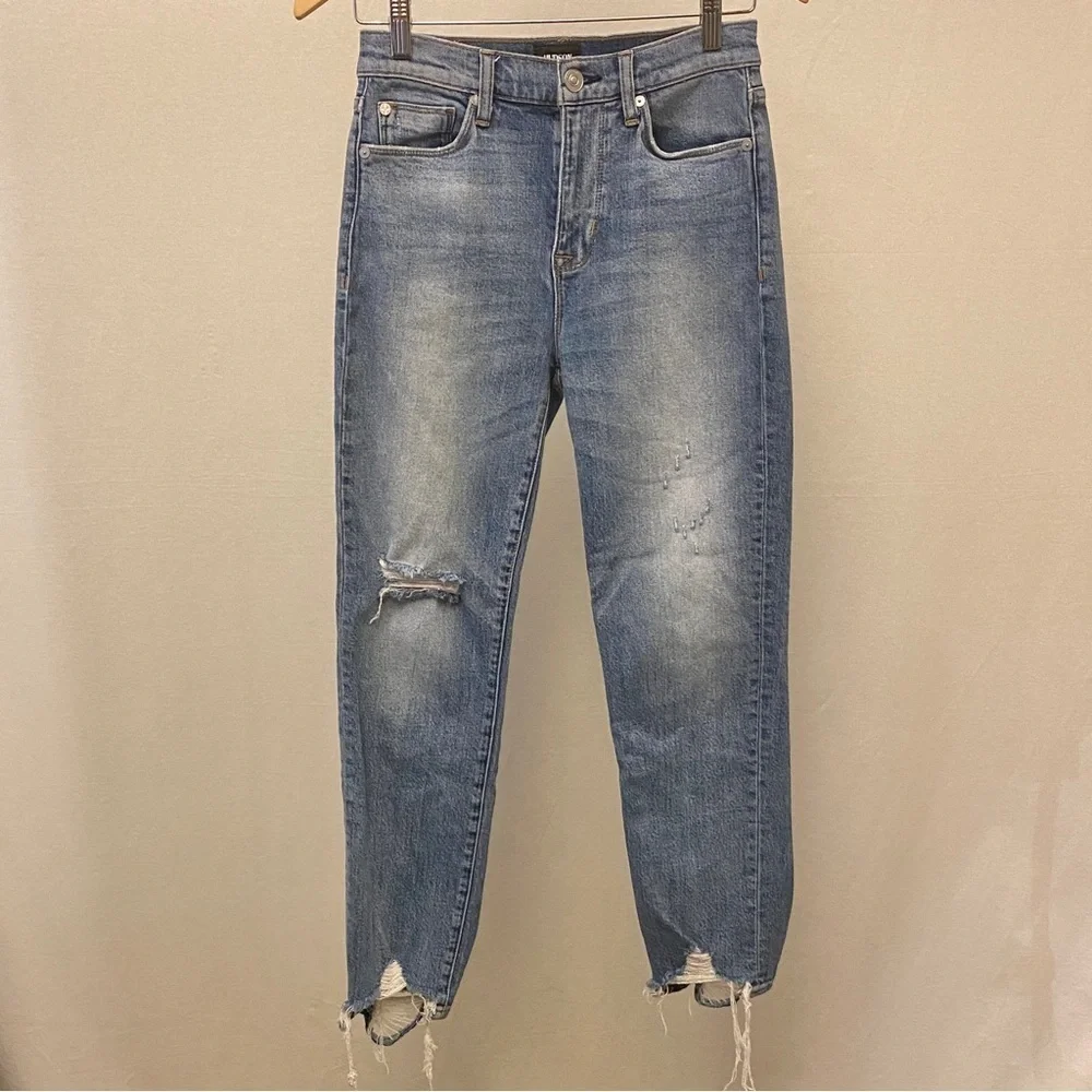Hudson 26 (US 2) Zoeey High Rise Straight Crop Stretch Distressed Womens Jeans